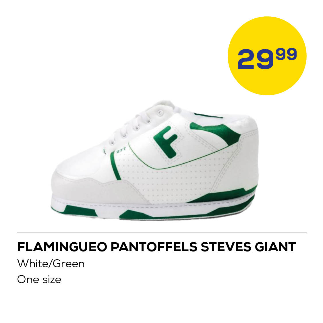 Flamingueo Pantoffels Steves Giant White/Green - One Size